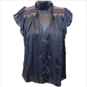 ULLA JOHNSON Deja top in midnight size 2